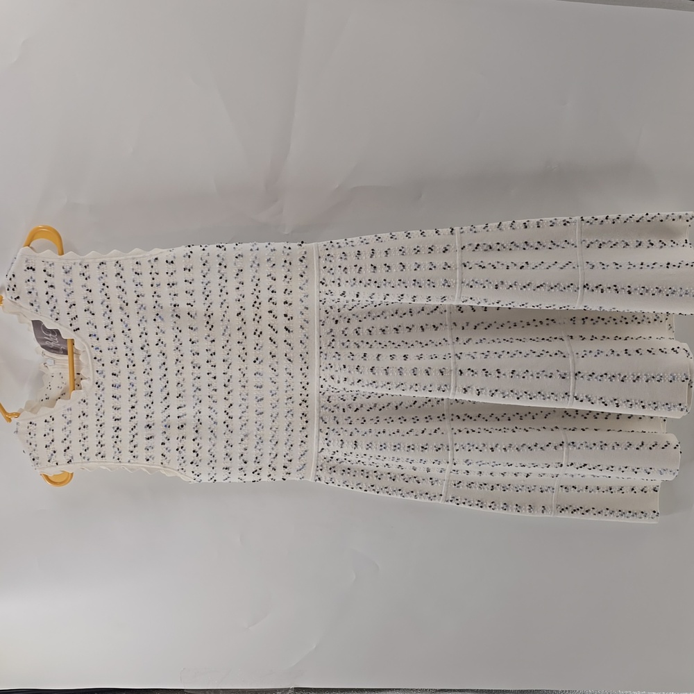 LELA ROSE Elegant White Patterned Sleeveless Dress - Picture 4 of 8